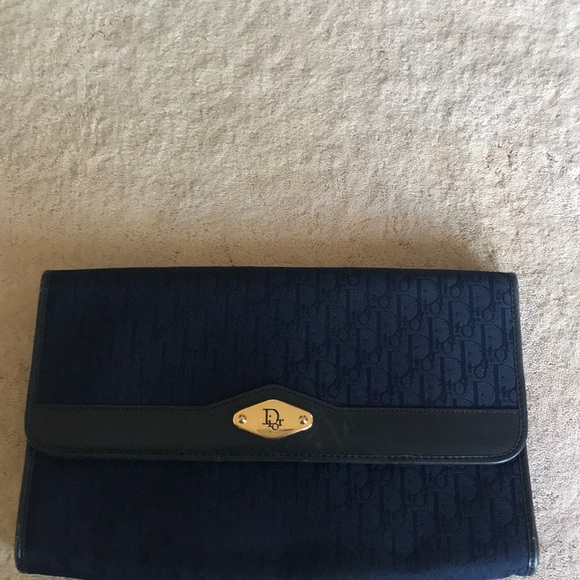 Vintage Christian Dior monogram bag in navy - Picture 7 of 8